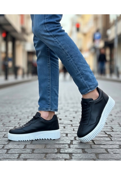 BA0802 BOA Siyah Renk  Yüksek Taban Erkek Günlük Ayakkabı