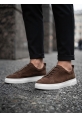 BA0581 Erkek Sneaker Günlük Casual Spor Ayakkabı Kahvrengi Beyaz Taban 