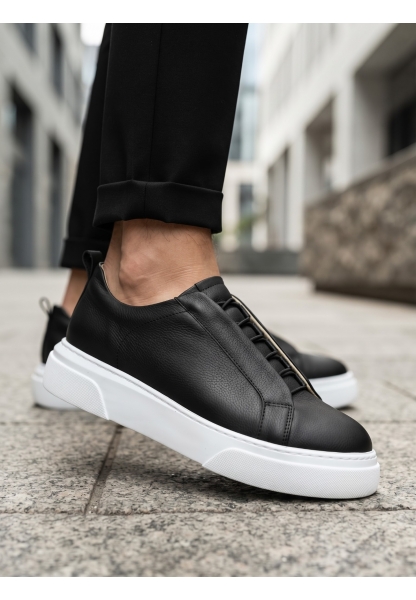 BA0581 Erkek Sneaker Günlük Casual Spor Ayakkabı Siyah Beyaz Taban