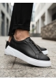 BA0581 Erkek Sneaker Günlük Casual Spor Ayakkabı Siyah Beyaz Taban