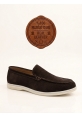 BA0252 %100 İçi Dışı Hakiki Deri Erkek Kahverengi Süet Casual Loafer Termo Taban Ayakkabı