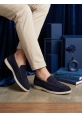 BA0252 %100 İçi Dışı Hakiki Deri Erkek Lacivert Süet Casual Loafer Termo Taban Ayakkabı