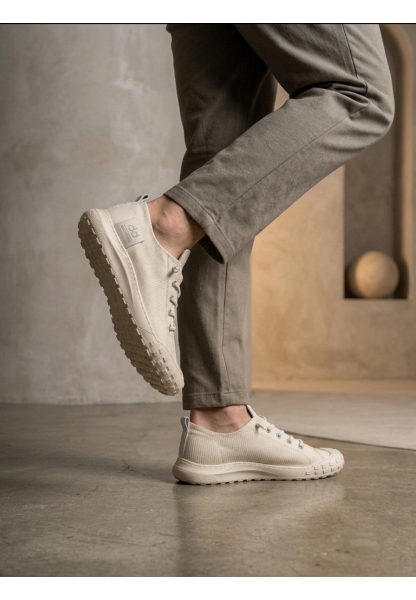 BA0248 BOA Krem Esnek Bağcıklı Ultra Hafif Nefes Alan Sneaker Ayakkabı