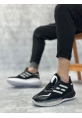 BA0650 Tarz Sneakers Yüksek Taban Siyah Beyaz Spor Ayakkabısı