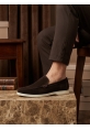 BA0252 %100 İçi Dışı Hakiki Deri Erkek Kahverengi Süet Casual Loafer Termo Taban Ayakkabı