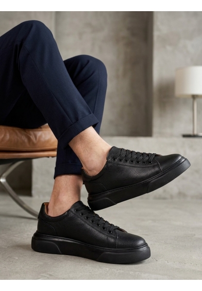 BLF-010 Erkek Sneaker Günlük Casual Spor Ayakkabı Siyah Taban 