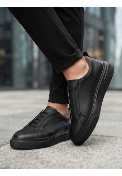 BA0581 Erkek Sneaker Günlük Casual Spor Ayakkabı Siyah Siyah Taban 