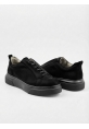 BA0581 Erkek Sneaker Günlük Casual Spor Ayakkabı Siyah Süet Siyah Taban 