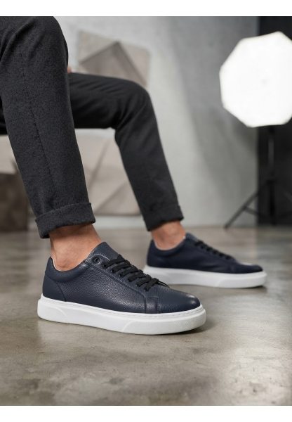 BLF-010 Erkek Sneaker Günlük Casual Spor Ayakkabı Lacivert Beyaz Taban