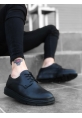 BA0003 Bağcıklı Klasik Siyah Yüksek Siyah Taban Casual Erkek Ayakkabı