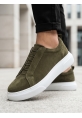 BA0581 Erkek Sneaker Günlük Casual Spor Ayakkabı Haki Beyaz Taban 
