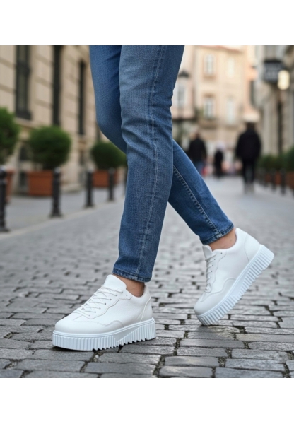 BA0802 BOA Beyaz Yüksek Taban Erkek Günlük Ayakkabı