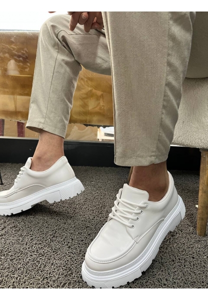 KB-X6 Beyaz Cilt Günlük Erkek Ayakkabı