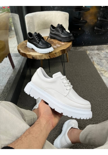 KB-X6 Beyaz Cilt Günlük Erkek Ayakkabı