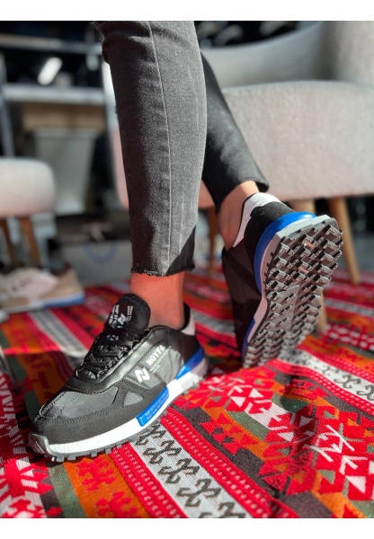 KB-N1 Siyah Mavi Detaylı Günlük Erkek Ayakkabı