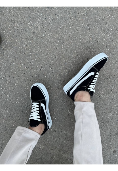 KB-V1 Siyah Beyaz Detaylı Günlük Erkek Ayakkabı