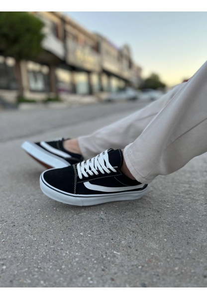 KB-V1 Siyah Beyaz Detaylı Günlük Erkek Ayakkabı